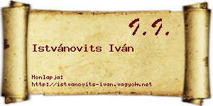 Istvánovits Iván névjegykártya